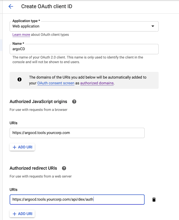 Oauth2 client creation